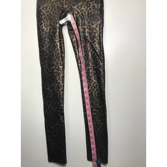 Spanx Womens S Faux Vegan Leather High Waist Black Leopard Leggings Pants - Picture 10 of 11